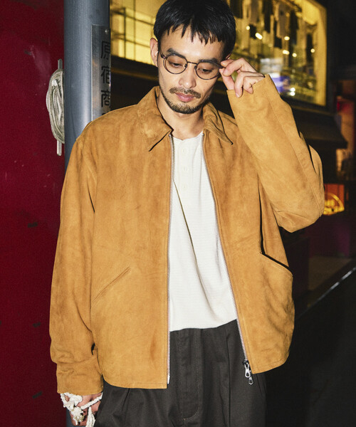 FREAK'S STORE(フリークスストア)の「ゴートレザー スエード シングルライダース/ジップブルゾン(ブルゾン・メンズ・ブラウン/ブラック・LARGE/MEDIUM/SMALL)」の15枚目の写真