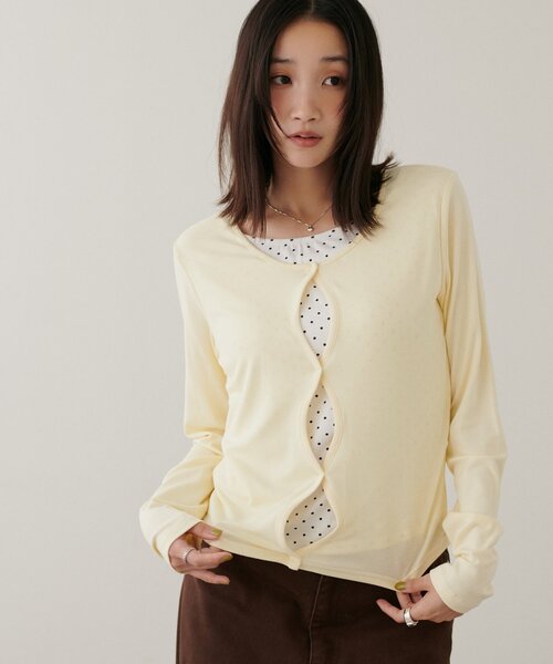DISCOAT(ディスコート)の「【新色追加】レイヤード風フロントホールプルオーバー(Tシャツ/カットソー・レディース・グレー/ネイビー/レモンイエロー/グリーン系・FREE)」の22枚目の写真