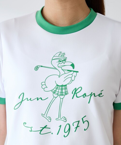 JUN&ROPE'（ジュンアンドロペ）の「フラミンゴプリント半袖プルオーバー/セットアップ対応・UV・吸水速乾（Tシャツ/カットソー・レディース・ネイビー/ホワイト・M/L/S）」の22枚目の写真