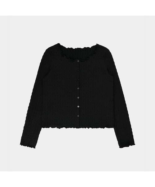 PIGMENT(ピグメント)の「エンボナールナリカーディガン (YZCD2607115)(カーディガン/ボレロ・レディース・ブラック/パープル/クリーム・FREE)」の2枚目の写真