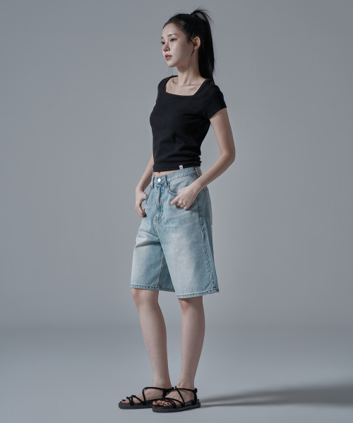 WAARFORWOMAN(ワール・フォー・ウーマン)の「W1136 デニムショートパンツ_ライトブルー(その他パンツ・レディース・その他・SMALL)」の3枚目の写真