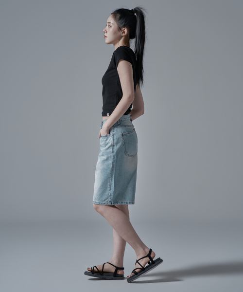 WAARFORWOMAN(ワール・フォー・ウーマン)の「W1136 デニムショートパンツ_ライトブルー(その他パンツ・レディース・その他・SMALL)」の4枚目の写真