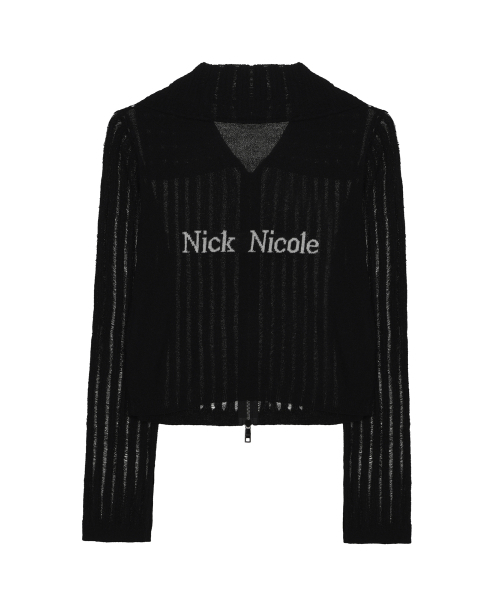 NICK&NICOLE(ニックアンドニコール)の「シースルージップアップニット_ブラック(カーディガン/ボレロ・レディース・ブラック・FREE)」の5枚目の写真