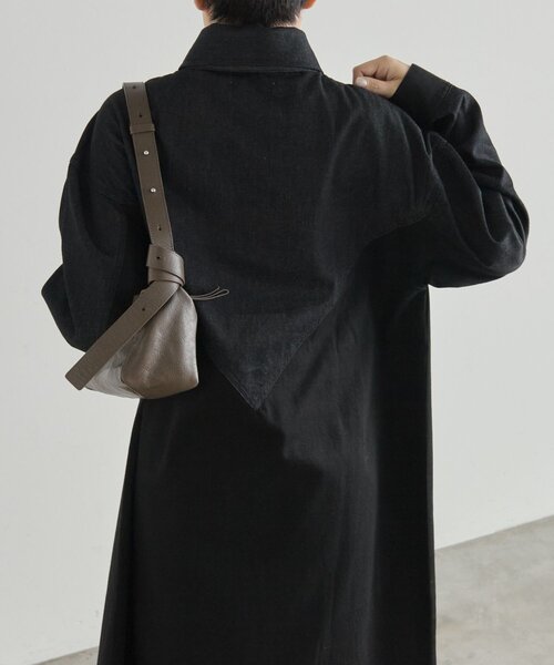 ear PAPILLONNER(イアパピヨネ)の「タイ付きデニムシャツワンピース【SUM1 STYLE】(ワンピース・レディース・ブラック・FREE)」の8枚目の写真