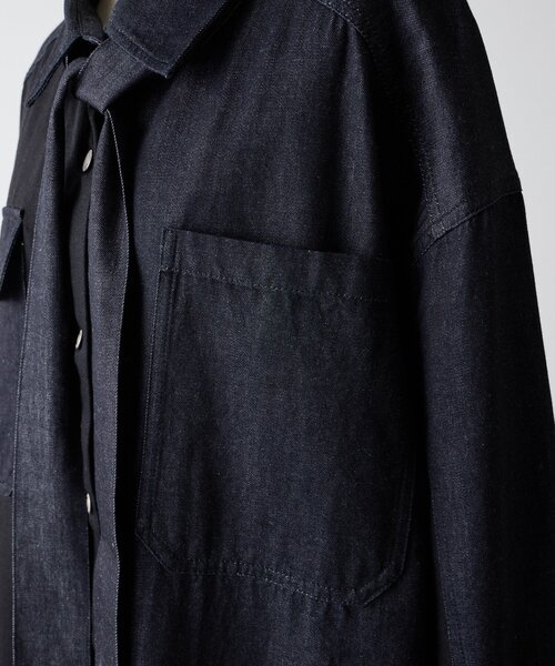 ear PAPILLONNER(イアパピヨネ)の「タイ付きデニムシャツワンピース【SUM1 STYLE】(ワンピース・レディース・ブラック・FREE)」の15枚目の写真
