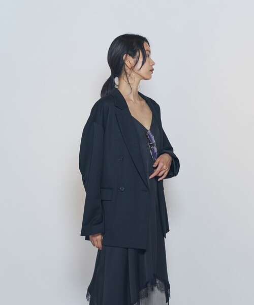 1er Arrondissement(プルミエアロンディスモン)の「ウールリラックスジャケット(テーラードジャケット・レディース・ブラウン/ブラック・38/36)」の3枚目の写真