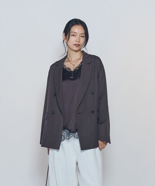 1er Arrondissement(プルミエアロンディスモン)の「ウールリラックスジャケット(テーラードジャケット・レディース・ブラウン/ブラック・38/36)」の11枚目の写真