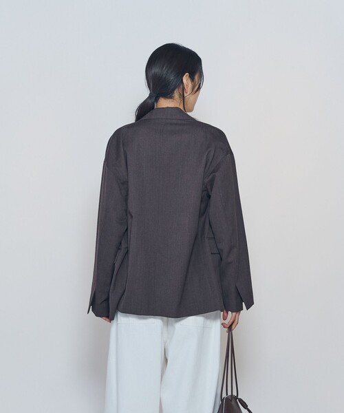 1er Arrondissement(プルミエアロンディスモン)の「ウールリラックスジャケット(テーラードジャケット・レディース・ブラウン/ブラック・38/36)」の12枚目の写真
