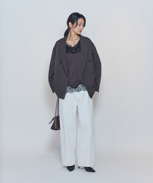 1er Arrondissement(プルミエアロンディスモン)の「ウールリラックスジャケット(テーラードジャケット・レディース・ブラウン/ブラック・38/36)」の14枚目の写真