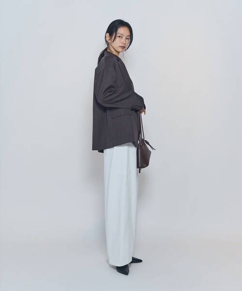1er Arrondissement(プルミエアロンディスモン)の「ウールリラックスジャケット(テーラードジャケット・レディース・ブラウン/ブラック・38/36)」の15枚目の写真