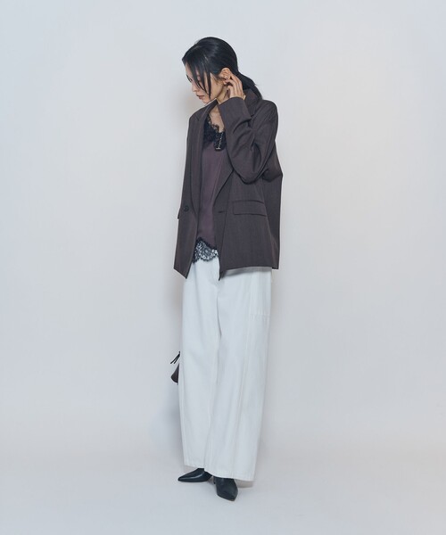 1er Arrondissement(プルミエアロンディスモン)の「ウールリラックスジャケット(テーラードジャケット・レディース・ブラウン/ブラック・38/36)」の17枚目の写真