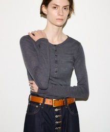 SHEER FINE FIT HENLEY TOPS シアーファインフィットヘンリートップス 秋服