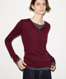 SHEER FINE FIT HENLEY TOPS シアーファインフィットヘンリートップス 秋服