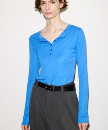 SHEER FINE FIT HENLEY TOPS シアーファインフィットヘンリートップス 秋服