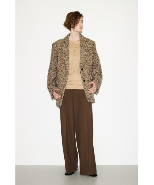 THROW by SLY(スローバイスライ)の「SHEER FINE FIT HENLEY TOPS シアーファインフィットヘンリートップス 秋服(Tシャツ/カットソー・レディース・ブルー/杢グレー/ベージュ/バーガンディー/ブラック・FREE)」の9枚目の写真