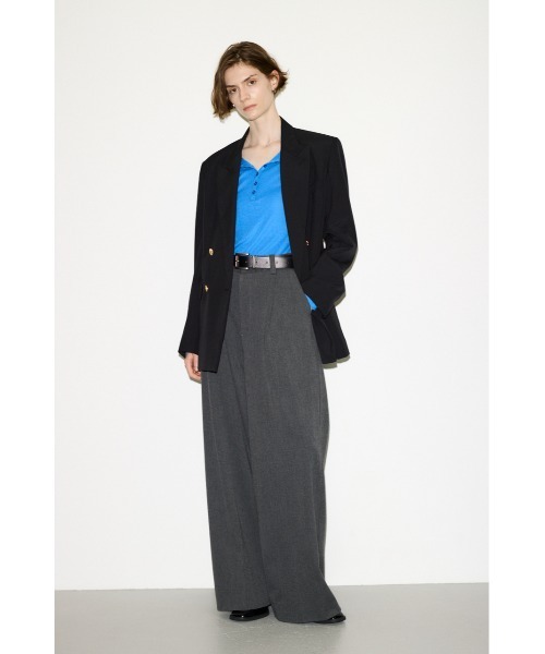 THROW by SLY(スローバイスライ)の「SHEER FINE FIT HENLEY TOPS シアーファインフィットヘンリートップス 秋服(Tシャツ/カットソー・レディース・ブルー/杢グレー/ベージュ/バーガンディー/ブラック・FREE)」の13枚目の写真