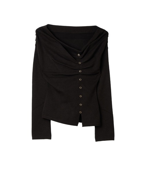 Her lip to（ハーリップトゥー）の「Asymmetrical Tucked Knit Top（Tシャツ/カットソー・レディース・グレー/ブラウン・S/M）」の12枚目の写真