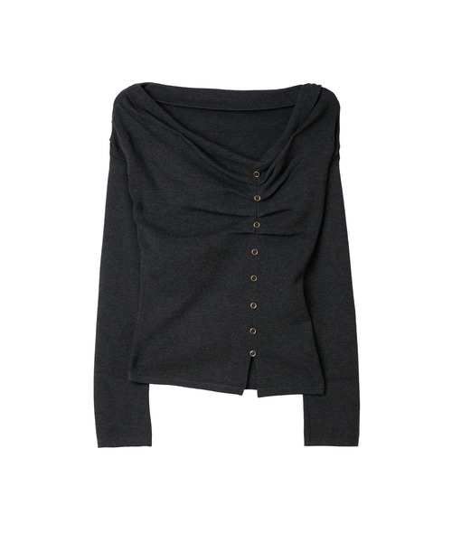 Her lip to（ハーリップトゥー）の「Asymmetrical Tucked Knit Top（Tシャツ/カットソー・レディース・グレー/ブラウン・S/M）」の13枚目の写真