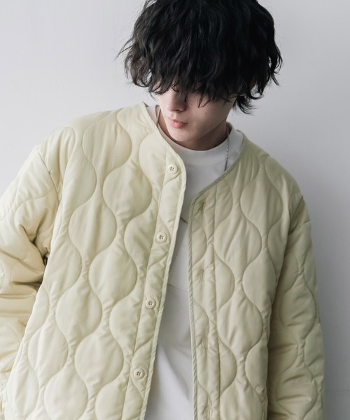 Rocky Monroe(ロッキーモンロー)の「オーバーサイズ M-65中綿キルティングライナーノーカラージャケット(ブルゾン・メンズ・ベージュ/ブラック/オフホワイト/カーキ・XL/L/M)」の6枚目の写真