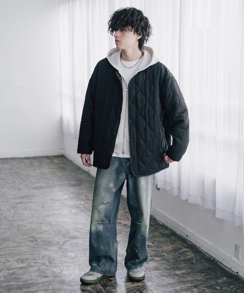 Rocky Monroe(ロッキーモンロー)の「オーバーサイズ M-65中綿キルティングライナーノーカラージャケット(ブルゾン・メンズ・ベージュ/ブラック/オフホワイト/カーキ・XL/L/M)」の16枚目の写真