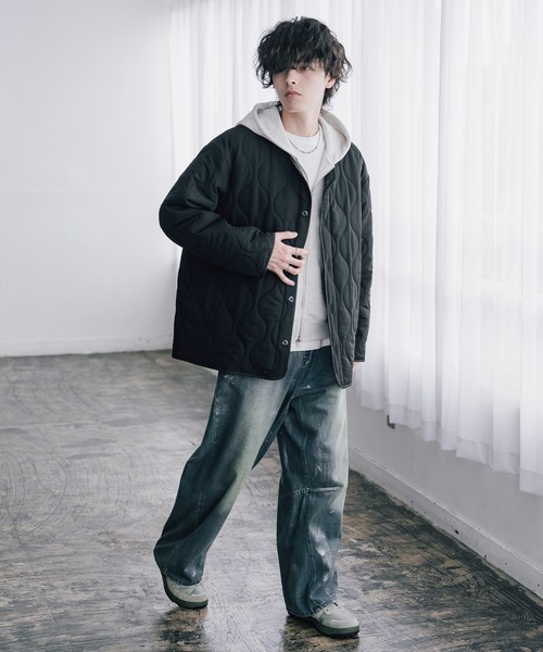 Rocky Monroe(ロッキーモンロー)の「オーバーサイズ M-65中綿キルティングライナーノーカラージャケット(ブルゾン・メンズ・ベージュ/ブラック/オフホワイト/カーキ・XL/L/M)」の17枚目の写真