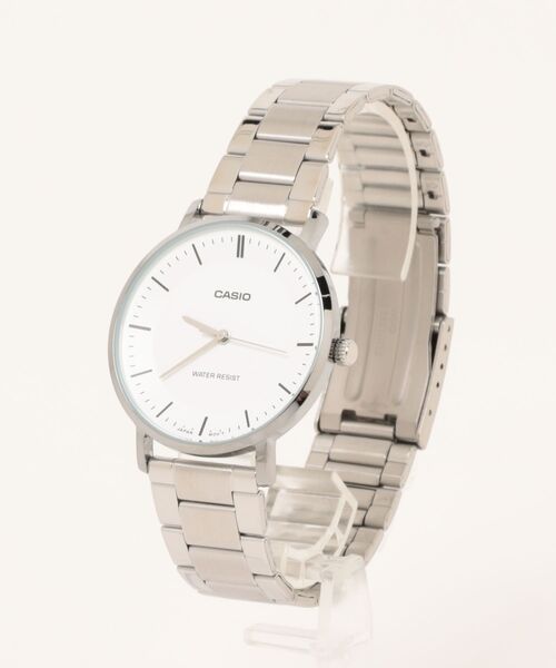 CASIO(カシオ)の「CASIO カシオ/ コンケーブダイヤル 40mm 3針 メタル腕時計 ラウンドフェイス /// MTPメタルシリーズ(アナログ腕時計・メンズ・ブラック×シルバー/シルバー・FREE)」の4枚目の写真