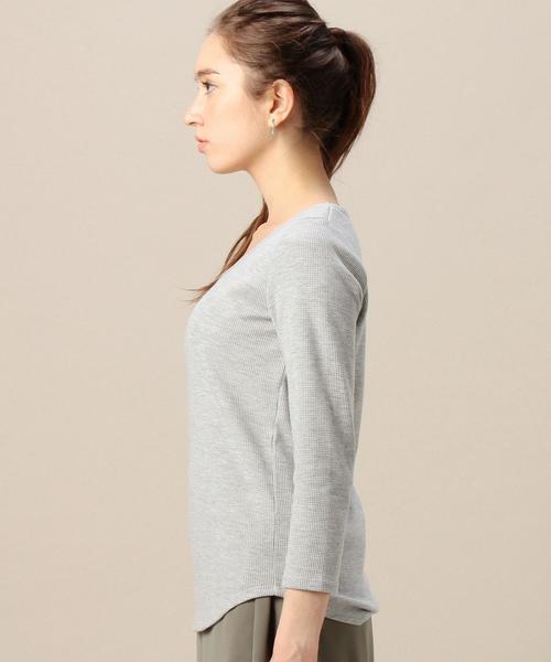 BEAUTY&YOUTH UNITED ARROWS（ビューティーアンドユースユナイテッドアローズ）の「BY TCワッフルUネックロングスリーブ/サーマル ◆（Tシャツ/カットソー・レディース・ホワイト/ライトグレー/ネイビー・フリー）」の12枚目の写真