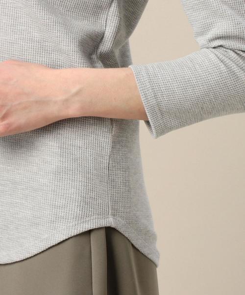 BEAUTY&YOUTH UNITED ARROWS（ビューティーアンドユースユナイテッドアローズ）の「BY TCワッフルUネックロングスリーブ/サーマル ◆（Tシャツ/カットソー・レディース・ホワイト/ライトグレー/ネイビー・フリー）」の4枚目の写真