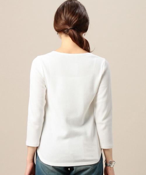 BEAUTY&YOUTH UNITED ARROWS（ビューティーアンドユースユナイテッドアローズ）の「BY TCワッフルUネックロングスリーブ/サーマル ◆（Tシャツ/カットソー・レディース・ホワイト/ライトグレー/ネイビー・フリー）」の6枚目の写真