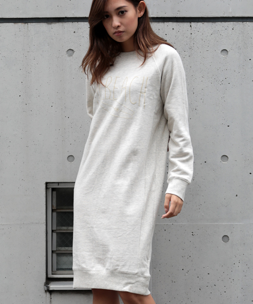 Denime（ドゥニーム）の「スウェットマキシワンピ-BEACH-（ワンピース・レディース・杢グレー/ネイビー/オートミール・FREE）」の3枚目の写真