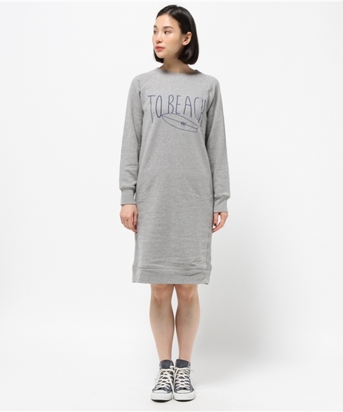 Denime（ドゥニーム）の「スウェットマキシワンピ-BEACH-（ワンピース・レディース・杢グレー/ネイビー/オートミール・FREE）」の16枚目の写真