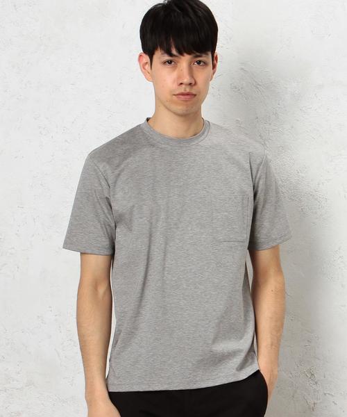 green label relaxing（グリーンレーベルリラクシング）の「KC HI/PONTE REG C/N S/S Tシャツ◆（Tシャツ/カットソー・メンズ・ホワイト/グレー/ブラウン/ネイビー/ブラック/ロイヤルブルー/ダークグレー/オリーブ・MEDIUM/SMALL/LARGE/X-LARGE）」の4枚目の写真