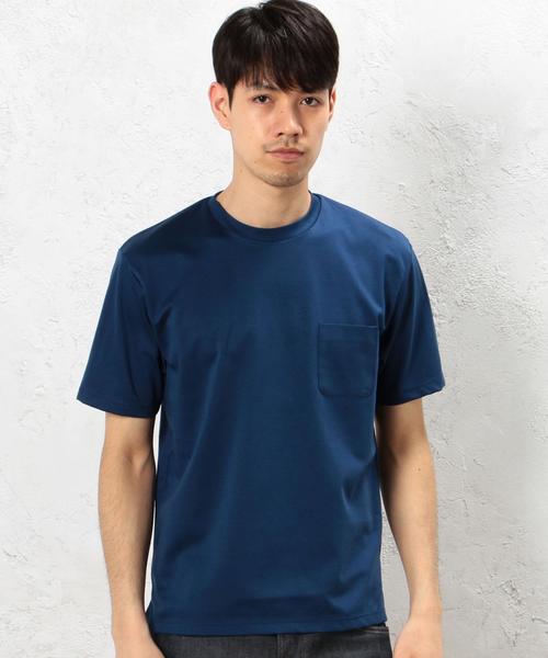 green label relaxing（グリーンレーベルリラクシング）の「KC HI/PONTE REG C/N S/S Tシャツ◆（Tシャツ/カットソー・メンズ・ホワイト/グレー/ブラウン/ネイビー/ブラック/ロイヤルブルー/ダークグレー/オリーブ・MEDIUM/SMALL/LARGE/X-LARGE）」の8枚目の写真