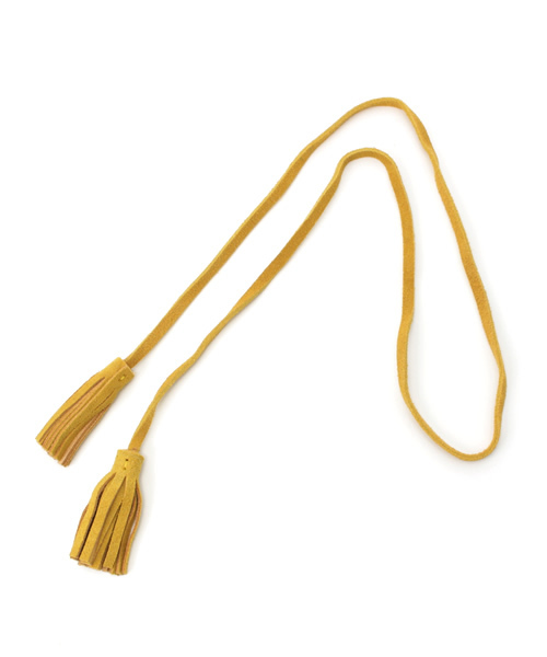 MOUSSY（マウジー）の「2WAY LEATHER CODE（ネックレス・レディース・イエロー系その他/ブラック/ライトグレー・FREE）」の3枚目の写真