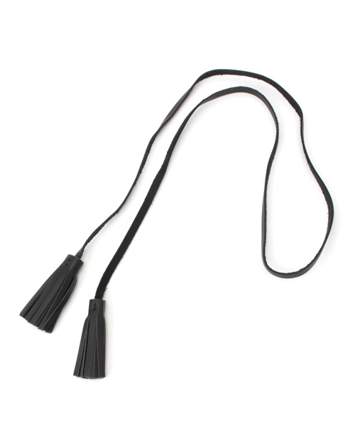 MOUSSY（マウジー）の「2WAY LEATHER CODE（ネックレス・レディース・イエロー系その他/ブラック/ライトグレー・FREE）」の2枚目の写真