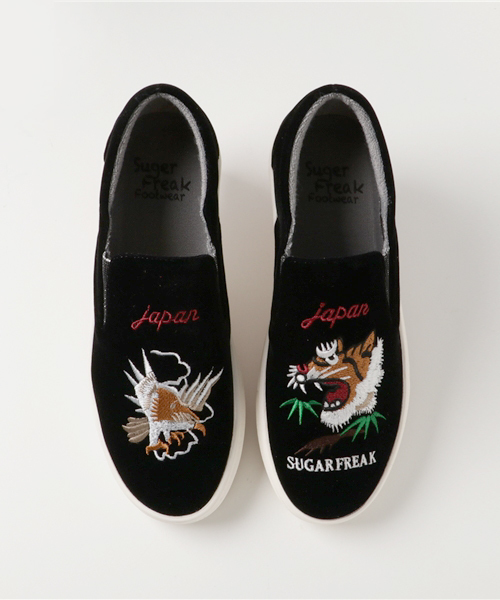 E hyphen world gallery(イーハイフンワールドギャラリー)の「Suger Freak 別注スリッポン(スリッポン・レディース・ブラック/ネイビー・M/S/L)」の4枚目の写真