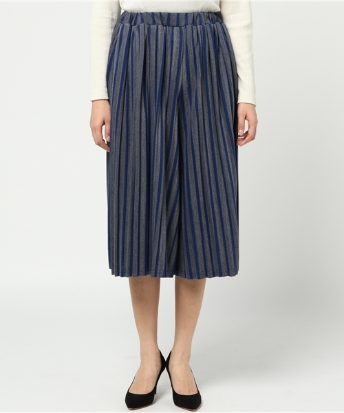 Ne-net（ネネット）の「S たてしまプリーツ（その他パンツ・レディース・グリーン/ブルー/ベージュ・02）」の9枚目の写真