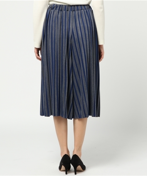 Ne-net（ネネット）の「S たてしまプリーツ（その他パンツ・レディース・グリーン/ブルー/ベージュ・02）」の11枚目の写真