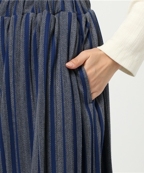 Ne-net（ネネット）の「S たてしまプリーツ（その他パンツ・レディース・グリーン/ブルー/ベージュ・02）」の14枚目の写真