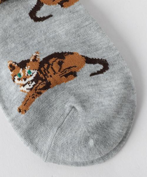 coen（コーエン）の「キャットソックス（ソックス/靴下・レディース・ライトグレー/ホワイト・FREE）」の4枚目の写真