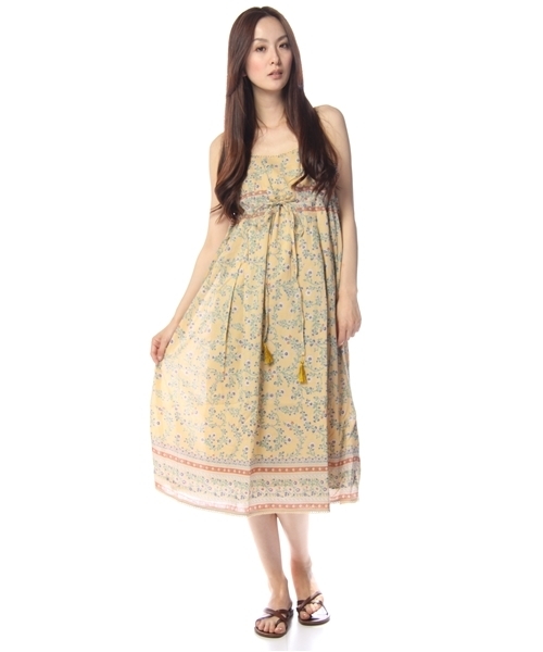 green label relaxing（グリーンレーベルリラクシング）の「INDIA FLW/PRT キャミワンピース（ワンピース・レディース・オレンジ/クリーム/ライトブルー・フリー）」の2枚目の写真