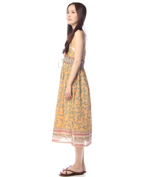 green label relaxing（グリーンレーベルリラクシング）の「INDIA FLW/PRT キャミワンピース（ワンピース・レディース・オレンジ/クリーム/ライトブルー・フリー）」の4枚目の写真