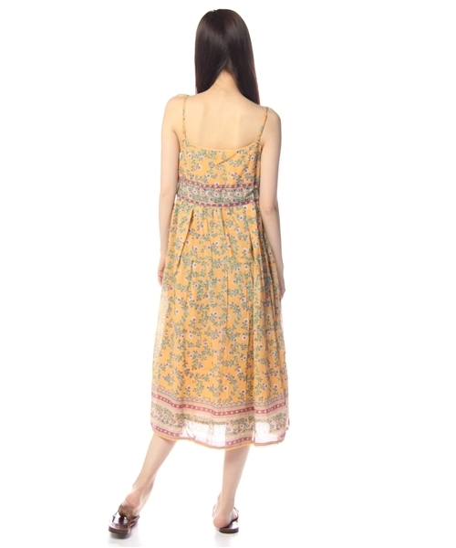 green label relaxing（グリーンレーベルリラクシング）の「INDIA FLW/PRT キャミワンピース（ワンピース・レディース・オレンジ/クリーム/ライトブルー・フリー）」の5枚目の写真