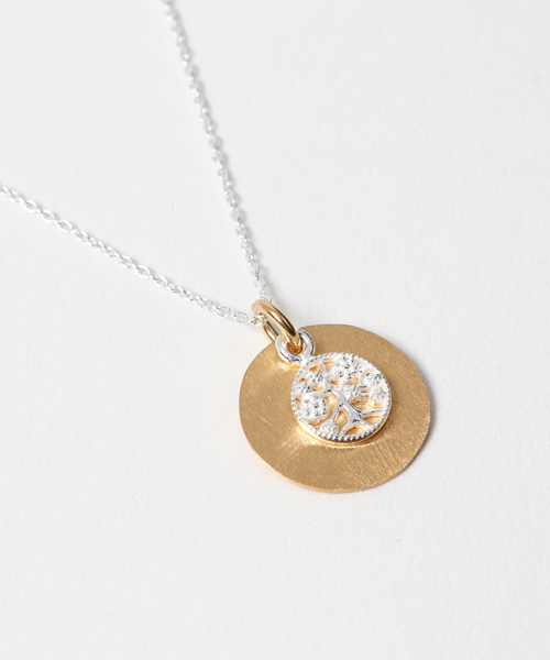 KU-CROISSANT（クークロワッサン）の「シルバー925　ネックレス　ツリーオブライフプレート（ネックレス・レディース・ゴールド・ONE SIZE）」の3枚目の写真