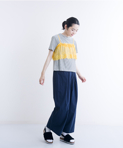 MERLOT（メルロー）の「レースビスチェ付きTシャツ1177（Tシャツ/カットソー・レディース・ホワイト/オフホワイト/チャコールグレー/ブラック・FREE）」の9枚目の写真