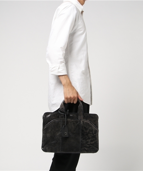 DECADE(ディケイド)の「アンティックホースレザー・ミニブリーフバッグ(No-01013) Antique Horse Leather Mini Business Bag ビジネス(ビジネスバッグ)」|ブラック