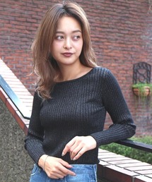 FREE'S MART | ラメリブボートネックニット(ニット/セーター)