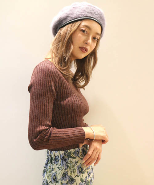 FREE'S MART（フリーズマート）の「ラメリブボートネックニット（ニット/セーター・レディース・ブラック/グレー/ブラウン/グリーン・FREE）」の10枚目の写真