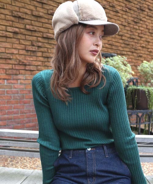 FREE'S MART（フリーズマート）の「ラメリブボートネックニット（ニット/セーター・レディース・ブラック/グレー/ブラウン/グリーン・FREE）」の15枚目の写真