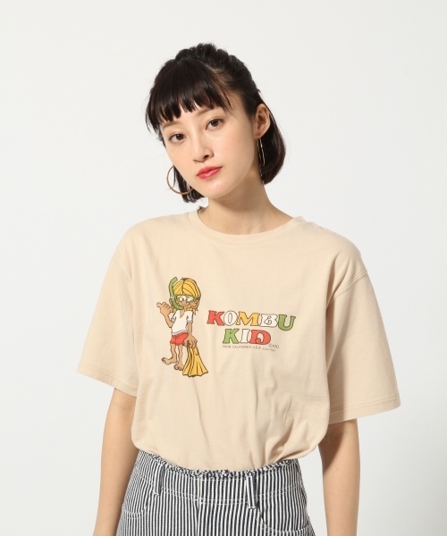 LOWRYS FARM（ローリーズファーム）の「コンブキッドＰＴＴシャツ　789916 （Tシャツ/カットソー・レディース・オフホワイト/ベージュ/ブルー・MEDIUM/LARGE）」の3枚目の写真